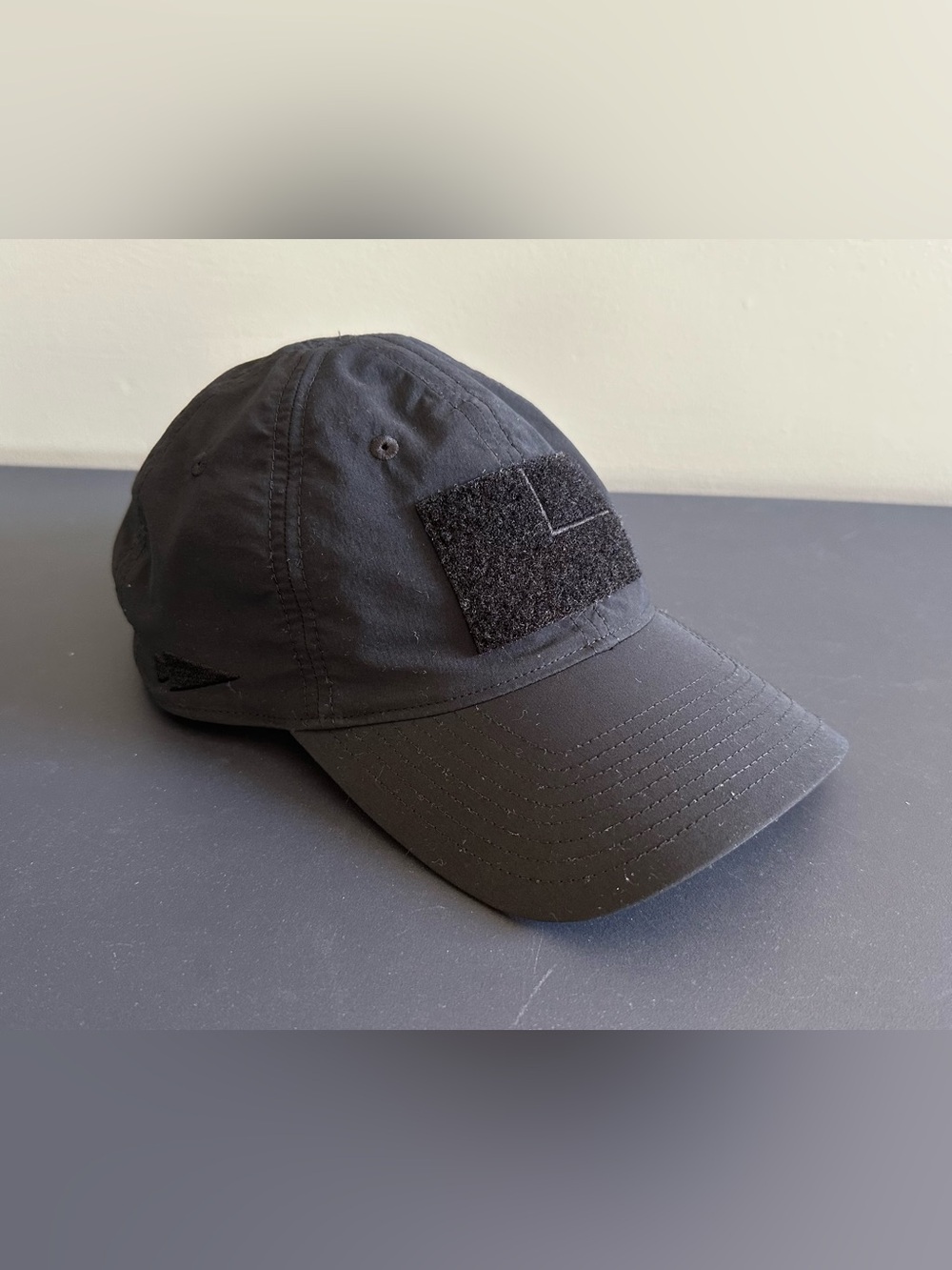Black Tactical Patch Baseball Cap for Men